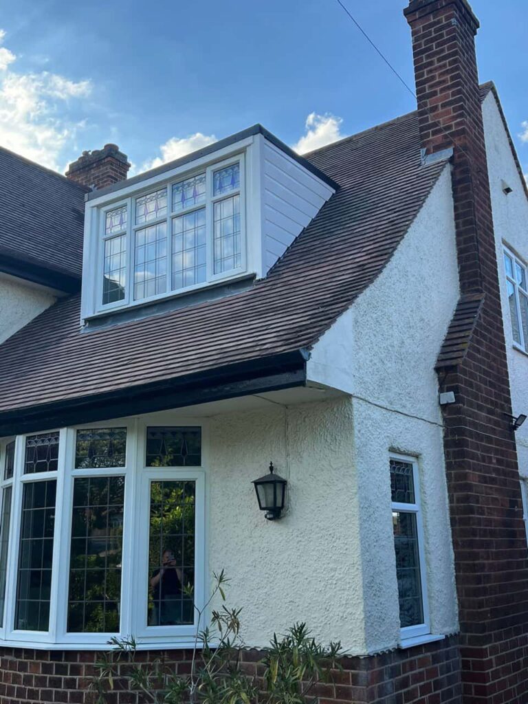 This is a photo of a dormer window which has just had some repairs carried out where the roof and the dormer meet. Works carried out by Gainsborough Roofing Repairs